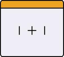Mathematics Board Icon In Yellow And White Color. vector