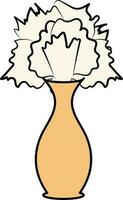 Flower Pot Or Vase Icon In Orange Color. vector