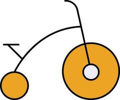 Baby Bike Icon In Yellow And White Color. vector