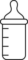 Feeding Bottle Icon In Black Line Art. vector