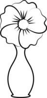 Flower Pot Or Vase Icon In Line Art. vector