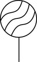 Lollipop Icon In Black Line Art. vector