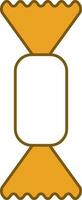 Candy Or Toffee Icon In Yellow And White Color. vector