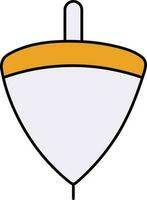 Spinning Top Or Whirligig Icon In Yellow And White Color. vector