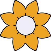 Flower Icon In Yellow And White Color. vector