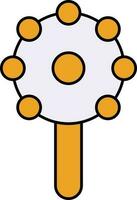 Baby Rattle Icon In Yellow And White Color. vector