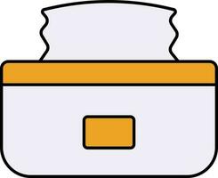 Wet Wipes Icon In Yellow And White Color. vector