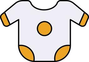 Kids Onesie Icon In Yellow And White Color. vector