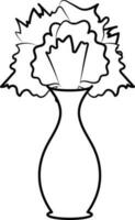 Flower Pot Or Vase Icon In Black Outline. vector