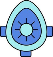 Oxygen Mask Icon In Blue Color. vector