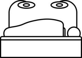 Isolated Operating Table Icon In Thin Line Art. vector