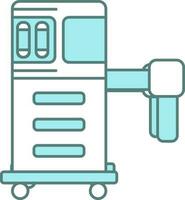 Anesthesia Machine Icon In Blue And White Color. vector