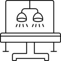 Operating Room Icon In Thin Line Art. vector