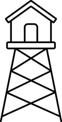 Watchtower Icon In Black Line Art.