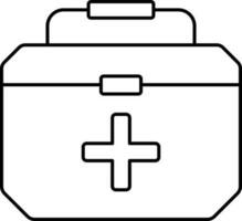 First Aid Kit Icon In Thin Line Art. vector