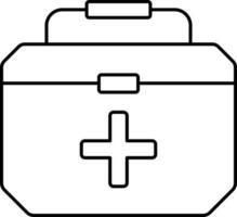 First Aid Kit Icon In Thin Line Art. vector