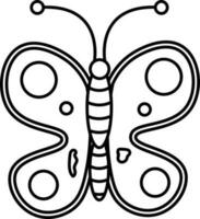 Isolated Butterfly Icon In Thin Line Art. vector