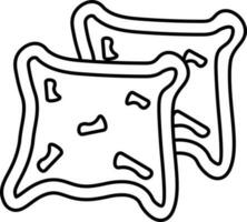 Two Slice Of Bread Icon In Line Art. vector