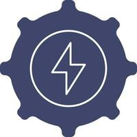 Cogwheel Or Power Setup Icon In Blue And White Color. vector