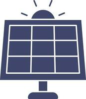 solar panel icono en azul y blanco color. vector