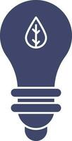 Ecology Bulb Icon In Blue And White Color. vector