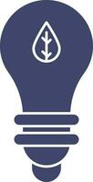 Ecology Bulb Icon In Blue And White Color. vector