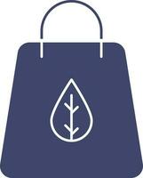 eco bolso icono en azul y blanco color. vector