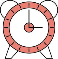 alarma reloj icono en rojo y blanco color. vector