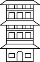 Building Icon In Black Outline. vector
