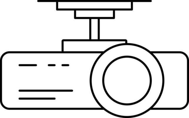 Video Projector Icon In Black Line Art.