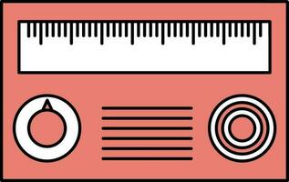 Tape Recorder Icon In Red And White Color. vector