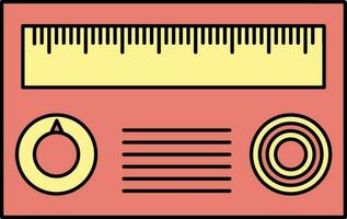 Tape Recorder Icon In Red And Yellow Color. vector