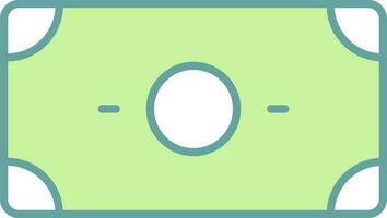 Banknote Icon In Green And White Color. vector