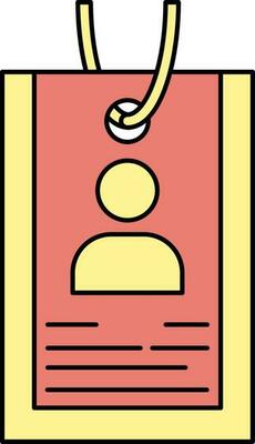 User ID Card Icon In Red And Yellow Color.