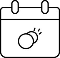 Financial Desk Calendar Icon In Thin Line Art. vector