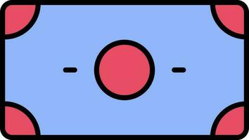 Banknote Icon In Blue And Pink Color. vector