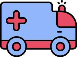 Ambulance Icon In Blue And Pink Color. vector