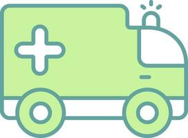 Ambulance Icon In Green And White Color. vector