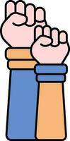 People Fist Hand Up Colorful Icon In Flat Style. vector