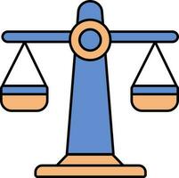Balance Scale Icon In Blue And Orange Color. vector