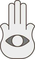 Flat Style Hamsa Hand Icon In Gray Color. vector