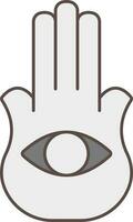 Flat Style Hamsa Hand Icon In Gray Color. vector