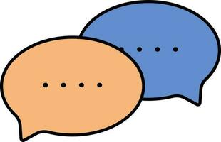 Speech Bubble Icon In Blue And Orange Color. vector