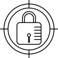 Black Line Art Target Lock Icon Or Symbol. vector