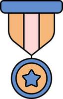 Star Round Medal Colorful Icon. vector