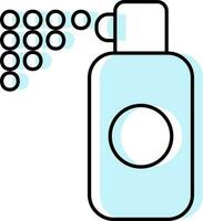 Isolated Spray Paint Icon In Cyan And White Color. vector