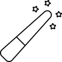 Black Outline Magic Wand Icon Or Symbol. vector