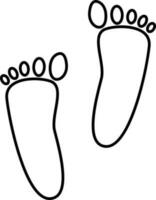 Barefoot Marks Icon In Linear Style. vector