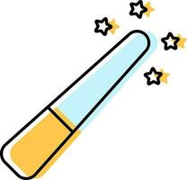 Magic Wand Icon In Cyan And Yellow Color. vector