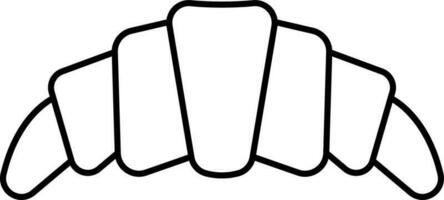 Black Outline Croissant Icon on White Background. vector